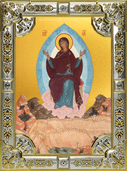 Икона Спорительница хлебов, икона Божией Матери, 18х24 см, со стразами 23629 - фото 37337