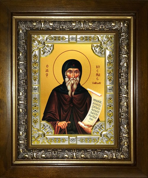 Икона Косма Эталийский, в киоте 24х30 см 23633