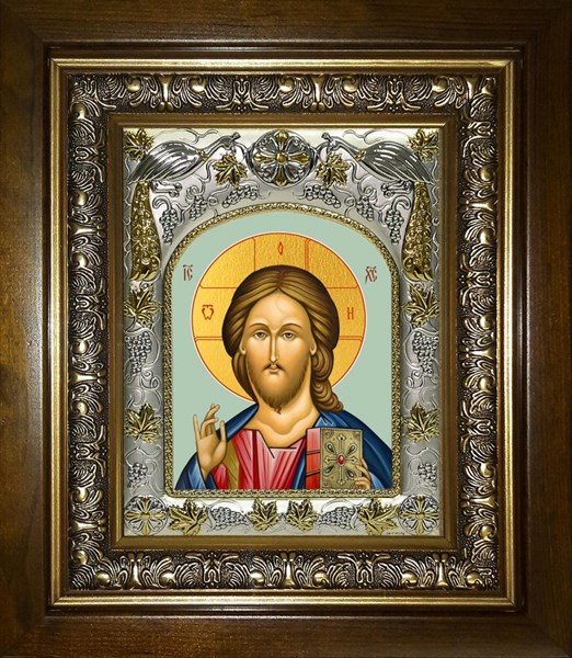 Икона Господь Вседержитель, в киоте 20х24 см 23678