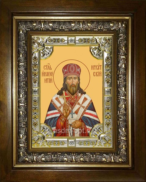 Икона Иннокентий (Кульчицкий), митрополит Иркутский, святитель, в киоте 24х30 см 23728