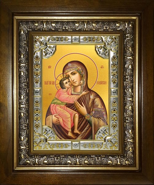 Икона Феодоровская(Федоровская) икона Божией Матери, в киоте 24х30 см 23875 - фото 37578