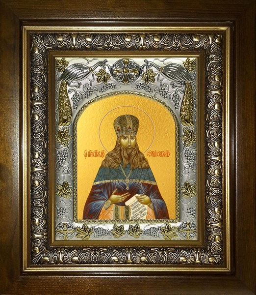 Икона Сергий (Сергей) Сребрянский преподобноисповедник, в киоте 20х24 см 23970 - фото 37670