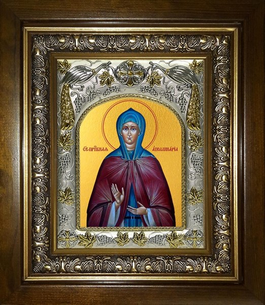 Икона Аполлинария Святая преподобная, 14х18 см, в киоте 20х24 см 23987 - фото 37687