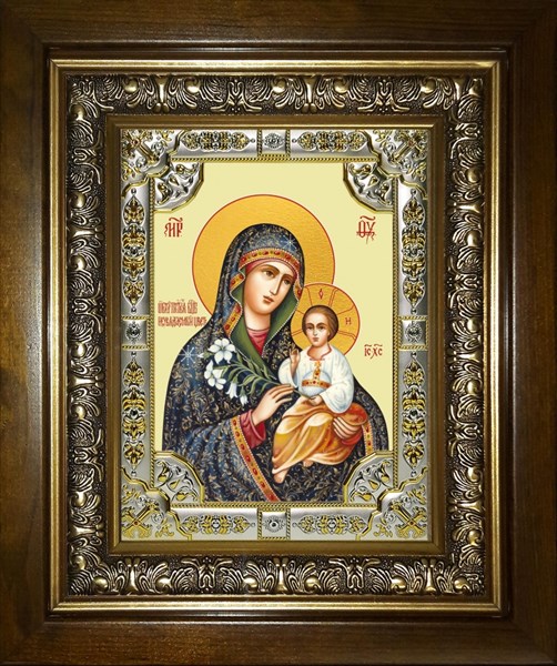 Икона Неувядаемый цвет, икона Божией Матери, в киоте 24х30 см 24070