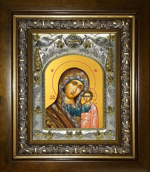 Икона Казанская икона Божией Матери, в киоте 20х24 см 24084 - фото 37779