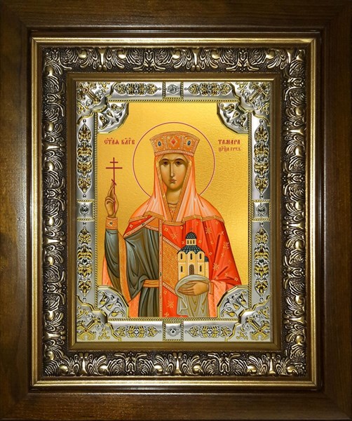 Икона Тамара благоверная царица, в киоте 24х30 см 24270