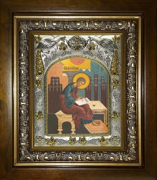 Икона Лука апостол, в киоте 20х24 см 24278