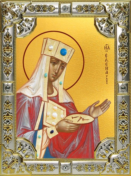 Икона Елена равноапостольная царица, 18х24 см, со стразами 24333
