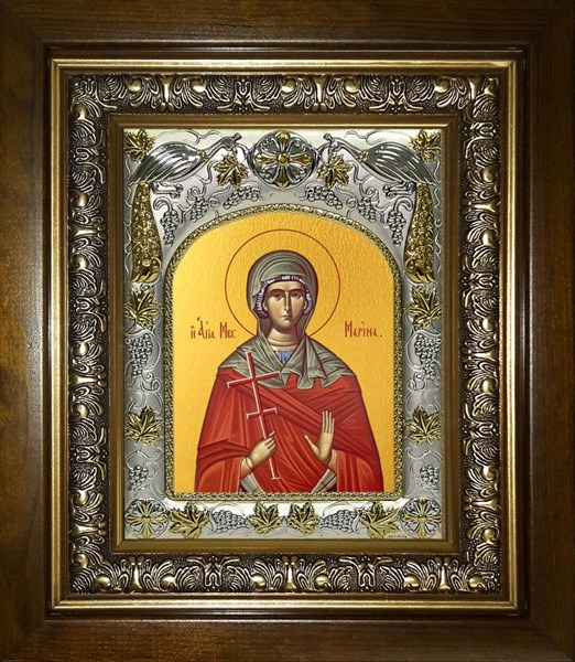 Икона Марина великомученица, в киоте 20х24 см 24338 - фото 38029