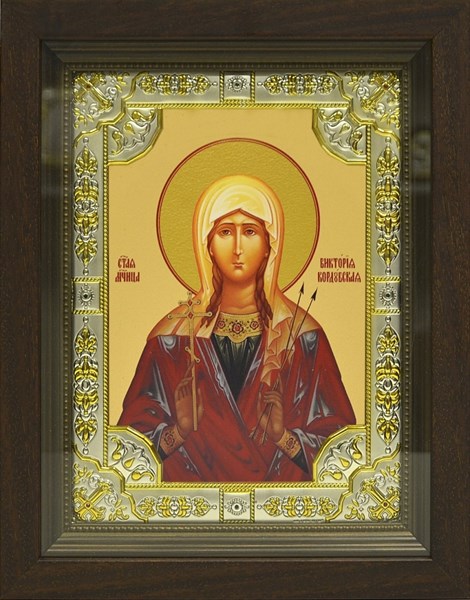 Икона Виктория Кордубская, в киоте 24х30 см 24358 - фото 38049