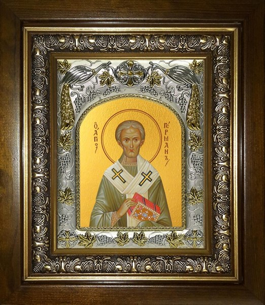 Икона Герман Константинопольский, святитель, в киоте 20х24 см 24377