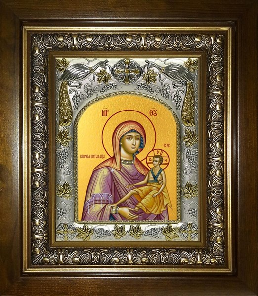 Икона Кипрская икона Божией Матери, в киоте 20х24 см 24399 - фото 38089
