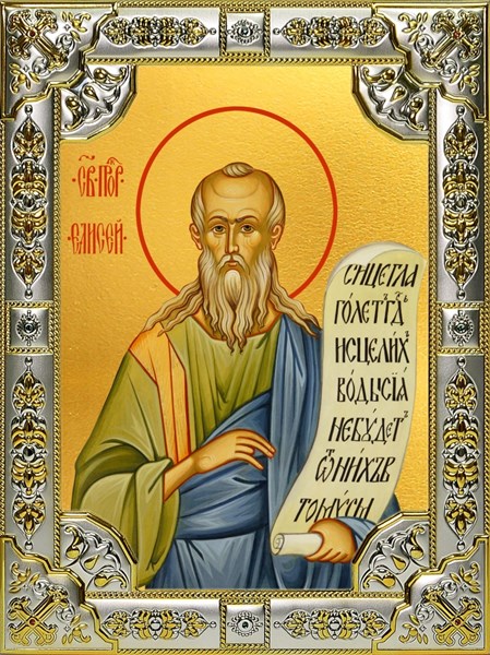 Икона Елисей пророк, 18х24 см, со стразами 24439