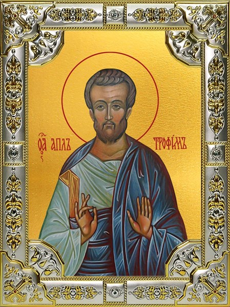 Икона Трофим апостол от семидесяти, 18х24 см, со стразами 24451
