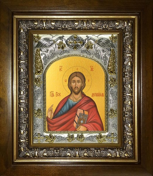 Икона Господь Вседержитель, в киоте 20х24 см 24553
