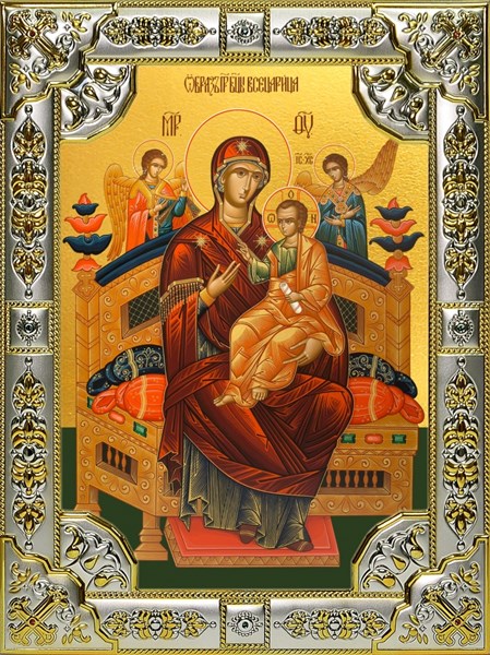 Икона Всецарица икона Божией Матери, 18х24 см, со стразами 24554 - фото 38240