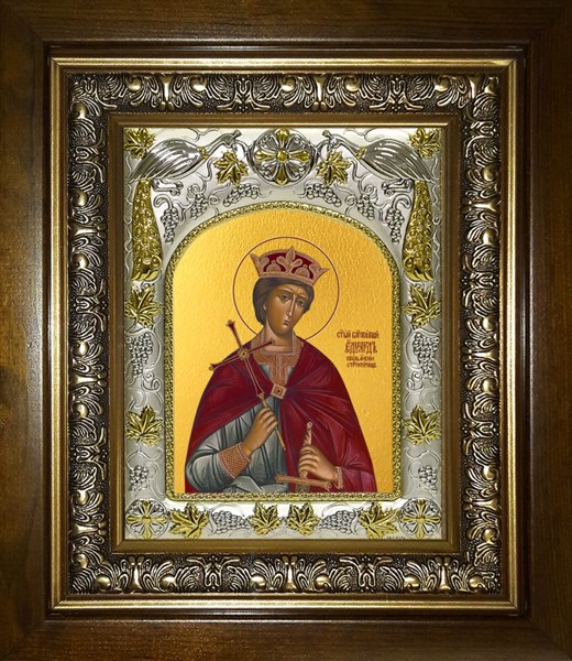 Икона Эдуард мученик, король Англии, в киоте 20х24 см 24573