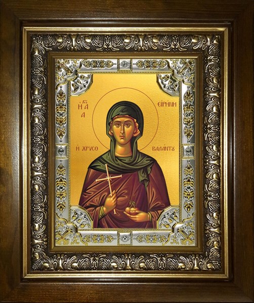 Икона Ирина Каппадокийская (Хрисоволанта),преподобная, в киоте 24х30 см 24614