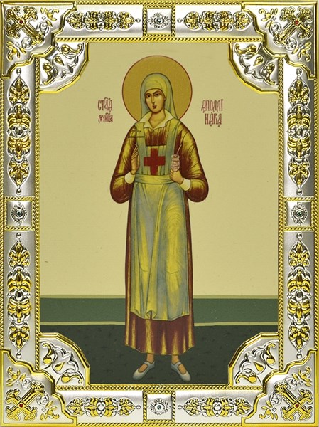 Икона Аполлинария Тупицына мученица, 18х24 см, со стразами 24708 - фото 38386