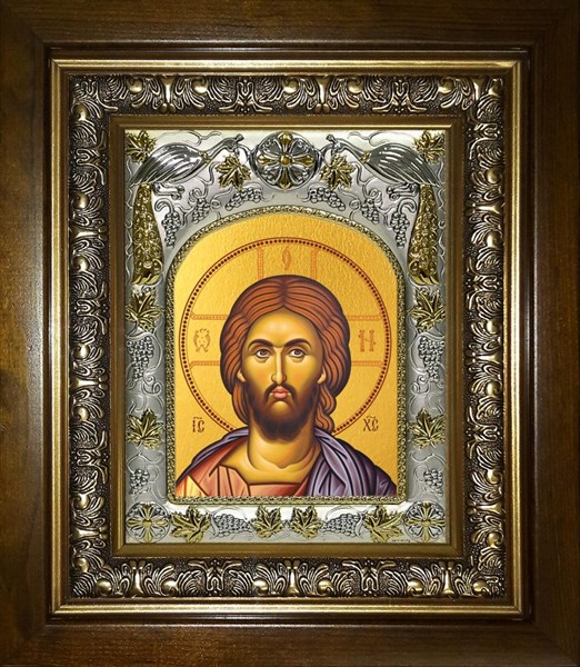 Икона Господь Вседержитель, в киоте 20х24 см 24750