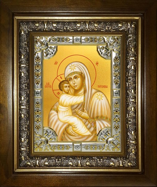 Икона Жировицкая икона Божией Матери, в киоте 24х30 см 24767