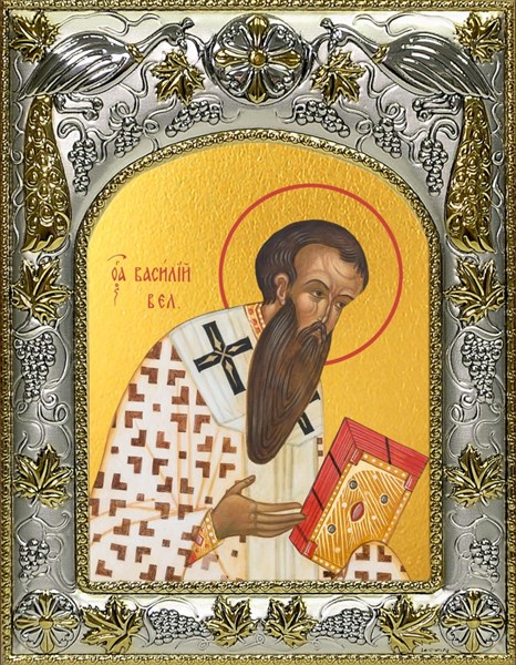 Икона Василий Великий святитель, 14х18 см 24776 - фото 38452