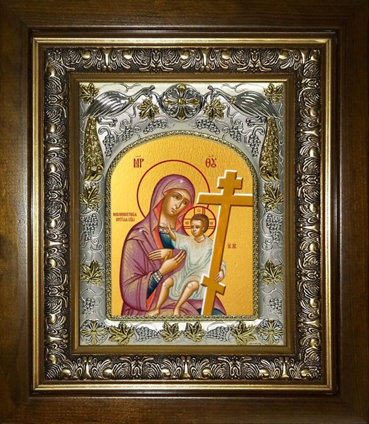 Икона Новоникитская икона Божией Матери, в киоте 20х24 см 24796
