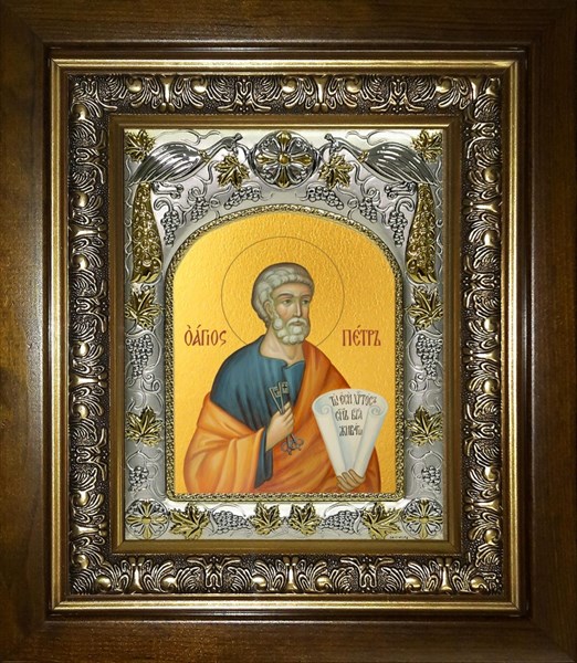 Икона Пётр апостол, в киоте 20х24 см 24820 - фото 38495
