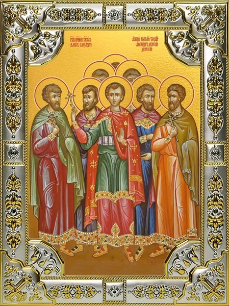 Икона Собор мучеников Кесарийских, 18х24 см, со стразами 24849