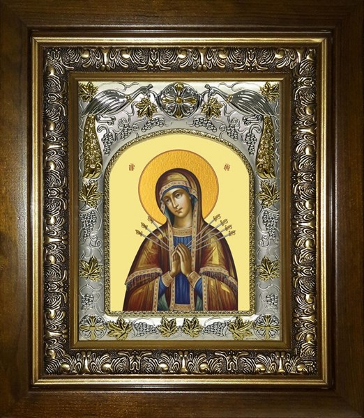 Икона Семистрельная икона Божией Матери, в киоте 20х2418 см 24901
