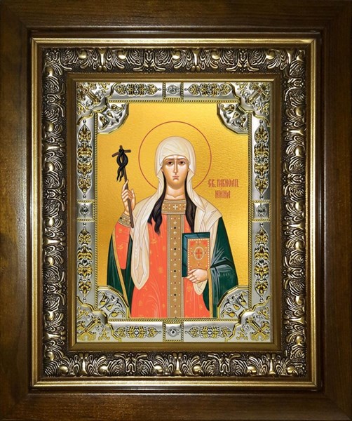Икона Нина просветительница Грузии, равноапостольная, в киоте 24х30 см 24975