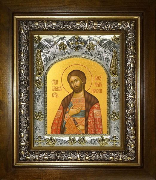 Икона Александр Невский, благоверный князь, в киоте 20х24 см 24980 - фото 38651