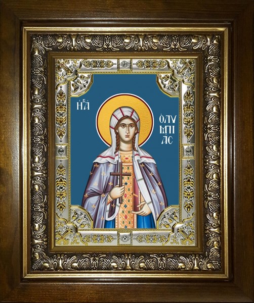 Икона Олимпиада Константинопольская диаконисса, в киоте 24х30 см 25007