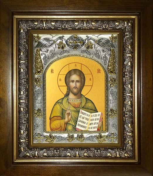 Икона Господь Вседержитель, в киоте 20х24 см 25014