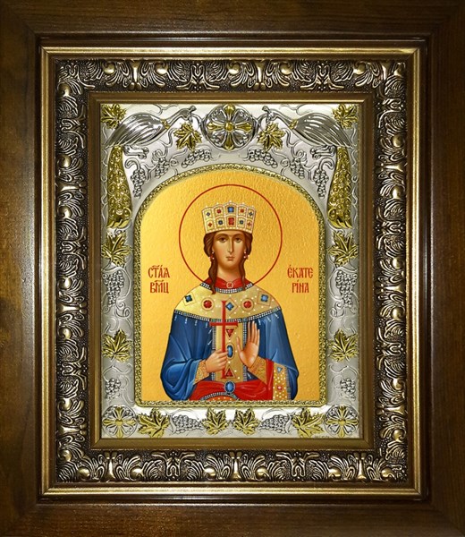 Икона Екатерина Александрийская, великомученица, в киоте 20х24 см 25054