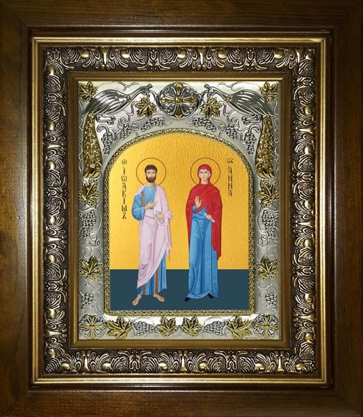 Икона Иоаким и Анна праведные богоотцы, в киоте 20х24 см 25102