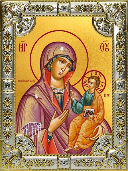 Икона Ченстоховская икона Божией Матери, 18х24 см, со стразами 25141 - фото 38807