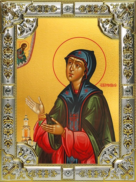 Икона Евфросиния (Евдокия) Суздальская благоверная княгиня, преподобная, 18х24 см, со стразами 25150