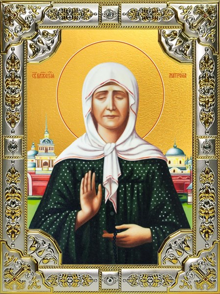 Икона Матрона Московская блаженная, 18х24 см, со стразами 25152