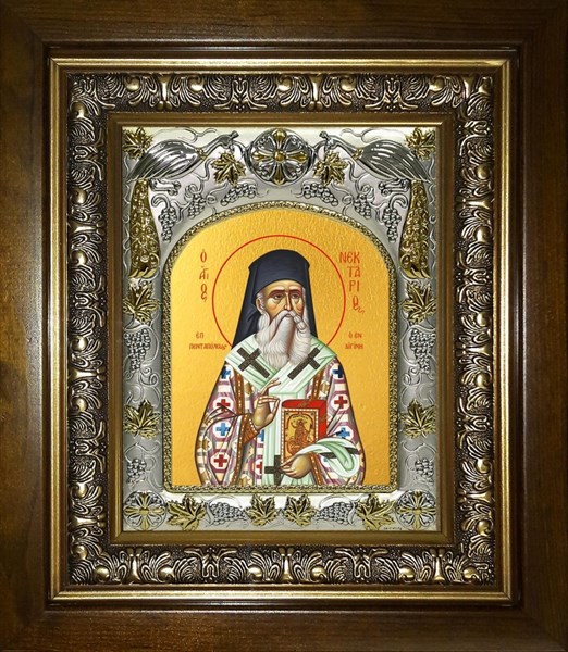 Икона Нектарий Эгинский святитель, в киоте 20х24 см 25240