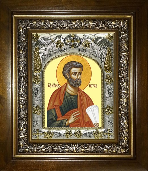 Икона Пётр апостол, в киоте 20х24 см 25267 - фото 38930