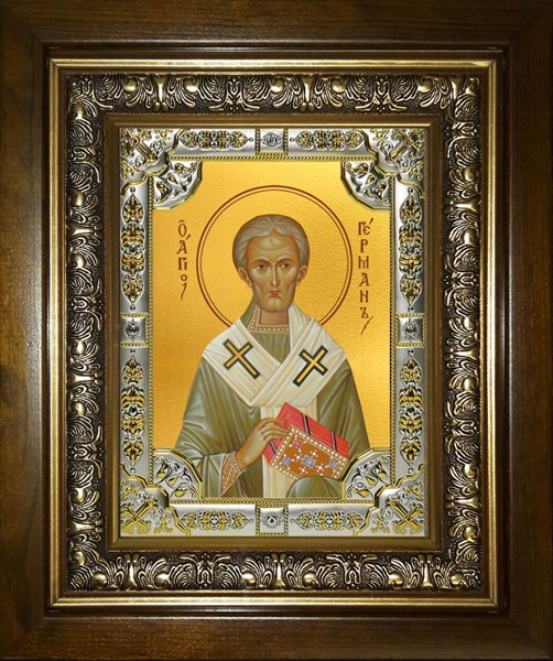 Икона Герман Константинопольский, святитель, в киоте 24х30 см 25277 - фото 38940