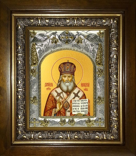 Икона Иннокентий, митрополит Московский, святитель, в киоте 20х24 см 25304