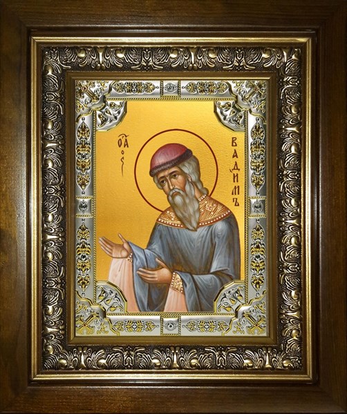 Икона Вадим Персидский архимандрит, преподобномученик, в киоте 24х30 см 25317