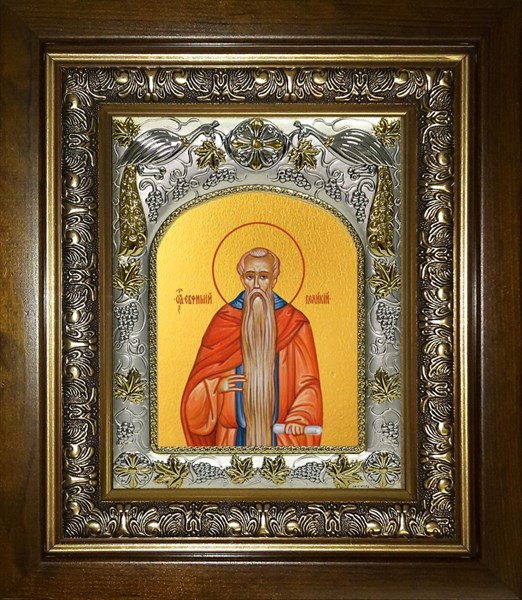 Икона Евфимий Великий преподобный, в киоте 20х24 см 25327