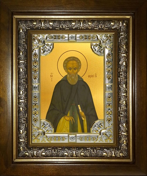 Икона Михей Радонежский преподобный, в киоте 24х30 см 25379