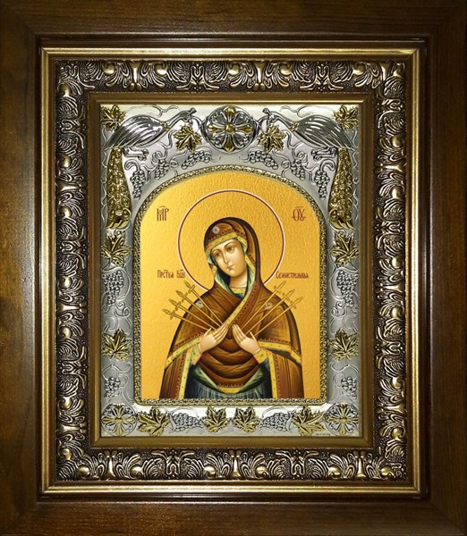 Икона Семистрельная икона Божией Матери, в киоте 20х2418 см 25420