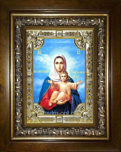 Икона Аз есмь с вами ,и никтоже на вы икона Божией Матери, в киоте 24х30 см 25441