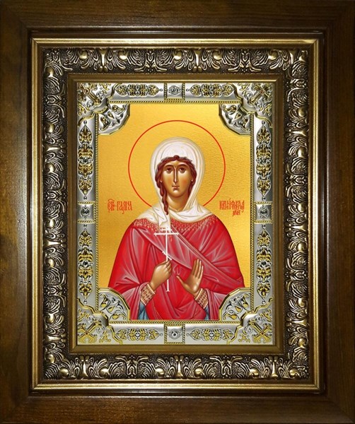 Икона Галина Коринфская мученица, в киоте 24х30 см 25466
