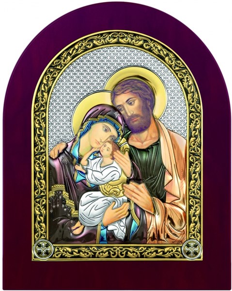 Икона Святое Семейство, дерево, серебро 925 25496